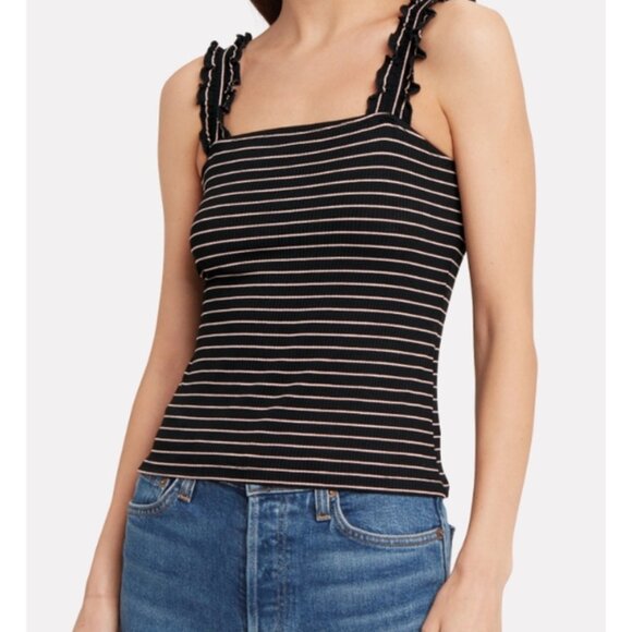 Intermix Carla Striped Ruffle Tank, S - Picture 2 of 8